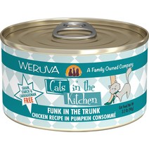 Weruva Cats in the Kitchen 펑크 인 더 트렁크 치킨 인 펌킨 콘소메 그레인 프리 고양이 사료 통조림, 6-oz case of 24