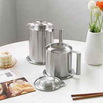 스텐 오일포트 2size 대용량 오일팟 1.5L 2L 튀김 기름 보관용기 오일필터 기름거름통, 대(2L)