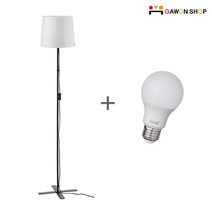 이케아 BARLAST 플로어스탠드와 전구/조명, 블랙-화이트