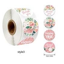 땡큐스티커 선물 포장 구디백 답례품 결혼 감사 스티커 500pcs 25cm 꽃 사랑해 메리 크리스마스 레이블 식 초대장 장식 212EA 4, 03 style3