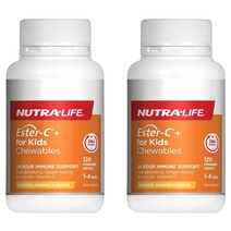 NUTRALIFE 뉴트라라이프 에스터C 키즈 비타민C 오렌지맛 120츄어블정 2팩