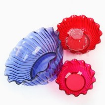 시리얼 과일화채 그릇 PC 튤립 예쁜 빙수볼 3개 디저트그릇 빙수용기, 소소, 적색