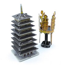 퍼즐피플 3D종이/우드락 입체모형퍼즐, 신라금관과 황룡사구층목탑 우드락 3D 입체퍼즐, 1Ea
