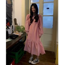 통통족 원피스 핑크 코튼 제주도 박스형 여행용 77 빅사이즈 아방한 시원한 주수 SY
