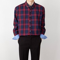 스타일에스 남성용 빅사이즈 남자 기모 겨울 긴팔 체크 셔츠 남방
