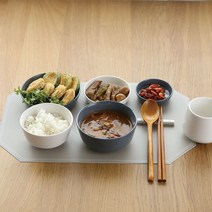 싸고 예쁜 모노 1인 9P 혼밥 자취 한식 그릇식기세트, 블루&그레이