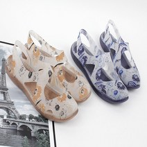 런슈즈 여성 젤리슈즈 플라워 펀칭 바캉스 여름샌들