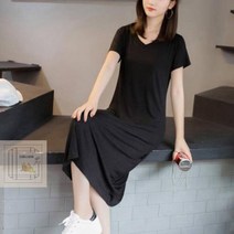 단색 캐주얼 무지 롱 블랙 솔리드 원피스 길이 회색