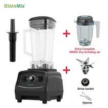 핸드 블렌더 BPA 무료 3HP 2200W 헤비 듀티 상업용 과즙 짜는기구 고성능 푸드 프로세서 아이스 스무디 바 과일 가정용 믹서 496, 블랙 드라이자르풀파트, CN, 영국 플러그