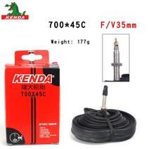 Kenda 자전거 내부 튜브 700*18 23 25 28 32 35 43 45C 프랑스 밸브 사이클링 산악 자전거 부틸 고무 타이어 부품, 700 x45C FV35mm
