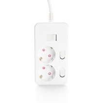 아이정 더좋은 프리미엄 개별 절전 과부하차단 멀티탭 2구 화이트, 3m, 1개