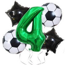 테이블축구 보드게임 풋볼 축구 테마 키즈 파티 생일 장식 컵 접시 빨대 번팅 전리품 가방 식탁보 용품, 16 number ballon 4