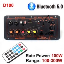미니앰프 매장용 스피커 앰플 Woopker 300W 블루투스 오디오 앰프 보드 D100 서브우퍼 듀얼 마이크 모듈, 01 D100_01 US