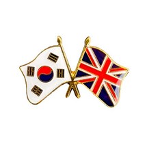세계각국의 휘날리는 국기교차뺏지(한국-영국)