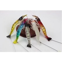 Meainna 소프트 버그 미끼 발광 바이오닉 새우 소프트 새우 바다/담수 이중 사용 하드베이트 루어낚시 쪼꼬미에기 5종세트, 8cm/6.5g, 랜덤 컬러 3개
