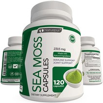 Natuspur 유기농 아일랜드 바다 이끼 2315mg 블래더랙 및 우엉 뿌리 흑후추 프리바이오틱 슈퍼 푸드 포함 - 관절 소화 건강 갑상선 건강한 피부 장 면역 지원 1