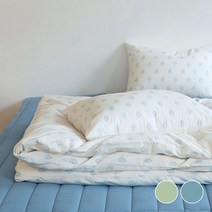 [올리비아데코]낭트 40수 광목 이불커버(Q), 네추럴블루_33_O21AEB06Q