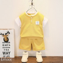 Emixx 아동 여름 투톤 상하복 반팔 세트 - LGS 1098