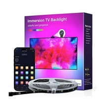 Ailofy 카메라가 장착된 스마트 LED TV 백라이트 12.5ft 환경 조명 영화 및 게임에 동기화 알렉사 구글 어시스턴트와 연동 앱 컨트롤 55-65인치 TV용 색상 변경 W