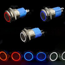 SJ 푸쉬 스위치 LED 방수 락 크롬토글, 필수선택/블루12V24V