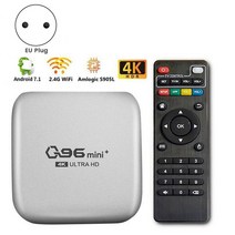 미니 플러스 TV 박스 5G 와이파이 스마트 Amlogic S905W 4 코어 64 비트 4Gb 32Gb 미디어 플레이어 탑 박스-EU 플매트 카펫 러그 2X Q96, 01 silver