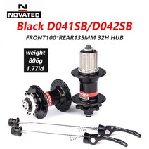 novatec d041sb d042sb 허브 로드 mtb 자전거 디스크 카드 브레이크 허브 283236 구멍 레드 블랙 891011 스피드 마운틴 베어링 허브, 쌍 32h 블랙