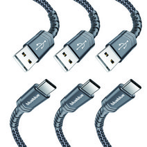 블루블루 C타입 프리미엄 USB 3A 고속충전 케이블 1.2M 3개입 그레이