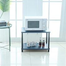 국산튼튼한 조립식 렌지대 전자렌지수납장 다용도주방선반 밥솥다이, 진열장 2단-다크블루