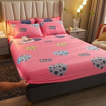 코랄 벨벳 침대 린넨 플란넬 커버 겨울 올 인클루시브 시트 미끄럼 방지 매트리스 보호