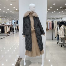 지컷 지컷 물결 퀄팅 폭스퍼카라 구스다운 패딩 7222417012