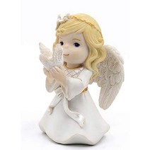 Comfy Hour Faith and Hope Collection Kneeling Praying Girl Angel and Peace Dove Figurine Keepsake, 1