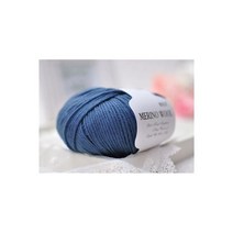 프리미어울실 QZLKNIT 100% 메리노 울 원사 부드러운 미디엄 로빙 DIY 핸드 니트 크로셰 스카프 의류 볼 당 50g 가을 겨울, 221 Cowboy blue