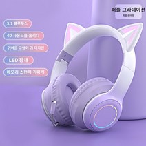 깔끔한음질 귀안아픈 헤드셋 헤드 마운트 고양이 귀 헤드폰 무선 블루투스 헤드셋 소녀 게임 소음 감소 컴터 어린이 밀 고가 붧맀, Xianxia Purple [스타킹 프라이드 스타일], 공식답변