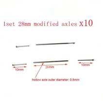 RC카 타이어 164 다이 캐스트 합금 자동차 바퀴 차축 0.8x20mm25mm28mm 중공 축 wih 손톱 핀 1:64 hw성냥갑tomeca 모델 자동차, 10 세트 28mm 차축