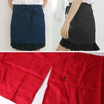 카페 허리 랩앞치마 미니 옆트임 편한 앞치마 직원, 블랙