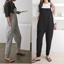 러브포텐 여성 조거점프수트 멜빵바지 루즈핏 바지