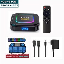 HK1 RBOX K8 비디오 디코딩 미디어 플레이어 셋톱 수신기 안드로이드 13 TV 박스 RK3528 64GB 5G 와이, 09 4GB 64GB KB_01 미국 플러그