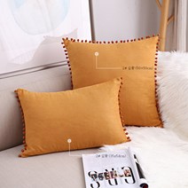 DFMEI 공 스웨이드 베개 태양열 집열기 소파 방석 베갯잇을 가진 북유럽 모피 공 레이스, 62 심황, 50*50CM (베개 + 베개 코어)