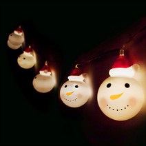 고백하는날 크리스마스 트리 안경 가랜드 풍선 장식 소품, 1개, 51.LED 크리스마스 가랜드(눈사람)