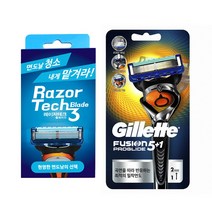질레트 면도기 2UP(면도날2입)+레이저테크(면도날클리너), 1개, 레이저테크+프로글라이드 면도기 2UP