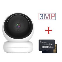 CCTV 방범 보안 감시 IP 카메라 현관 문 스마트폰 가정용 매장 무선 초소형 펫 씨씨티비 5mp ptz ip 실내 와이파이 애완 동물 베이비 모니터 자동 추적 cctv 홈, 3mp 128g 카드 추가, 미국 플러그