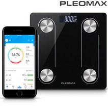 플레오맥스 PM-IB90 스마트 체중계 전용 앱연동 LED 블루투스 온도표시 배터리 제공 동시케어 미끄럼 방지 받침대 다이어트 홈트 운동 체지방 인바디 측정기 전자 저울 분석형