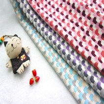 대폭 울 혼방 모직 원단 더블하트 체크 3컬러, 핑크