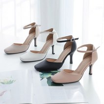 [리빙채움] 여성 펌프스힐 발목스트랩 힐 8cm 캐주얼구두 4색_G879E24