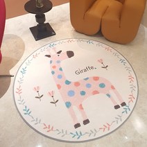 더블데코 기린 원형러그 단모 카페트
