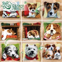 9종 쿠션 DIY 래치훅 스킬 자수 키트 스퀼 레치 동물 강아지 고양이 취미, 단일사이즈, G