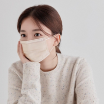 일회용 덴탈 고래 마스크 대형, 시나몬핑크, 1개, 50매