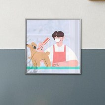 iu218-즐거운하루의반려동물미용사-소형메탈프레임 실버/1타입