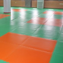 장판닷컴 100 X 100 대형 퍼즐 운동 놀이방 홈트 냉기차단 매트, 19T - 주황+초록