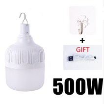 가게천막 붕어빵천막 자바라천막 500W 캠핑 라이트 USB 충전식 LED 전구 텐트 휴대용 비상 5 조명 모드 정원 야외, [06] 500W